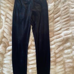 Naked Wardrobe Black Velvet Leggings Size S High Waist Stretch Slim